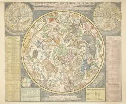 Old Astronomy Star Map 2 North Hemisphere 18th Century