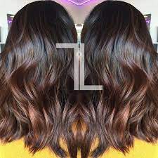 Dark Brown With Golden Rose Balayage Balayage Hair Rose Balayage Hair Chocolate Brunette Hair Color