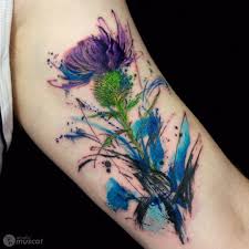 Scotland flower tattoo was upload by marla on sunday, august 14, 2016, into a category scottish. By Haruka Love Love The Watercolor Style Tattoos Scottish Tattoos Tattoo Styles Tattoos