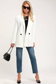 Black And White Blazer Womens Imani White Oversized Blazer Oversized White Blazer White Blazer Women Blazer Fashion