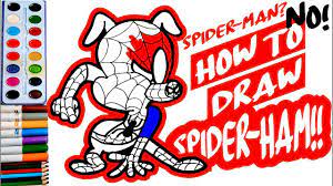 Pintables, coloring sheets, photos, free coloring books and printable pictures. How To Draw Spider Ham Into The Spider Verse And Coloring Page Youtube