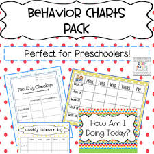 Behavior Chart Pack Monthly Checkup Chart Weekly Behavior Log Preschool