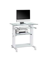 Maja 16509799 Bureau Ordinateur 800 X 837 X 510 Mm Metal Verre Blanc Meuble Informatique Meuble Ordinateur Bureau Ordinateur