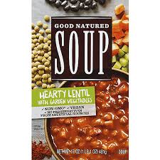 Progresso Good Natured Soup Hearty Lentil With Garden Vegetables Soup 17 Oz Aseptic Pack Canned Boxed Soups Martin S Super Markets