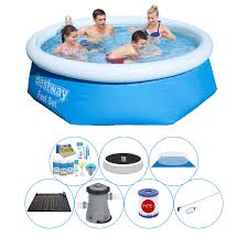 bestway fast set rond 244x66 cm zwembad bundel blokker