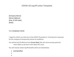 These letter templates are going to to show you how to verify your status of employment. Layoff Letter Due To Covid 19 Coronavirus Free Template
