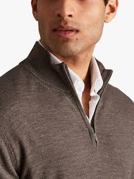 Charles Tyrwhitt Merino Wool Zip Neck Jumper