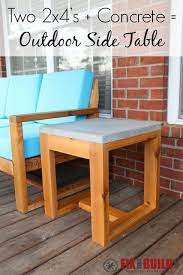 Diy Outdoor Side Table 2x4 And Concrete Fixthisbuildthat Furniture Diy Diy Outdoor Table Diy Garden Furniture