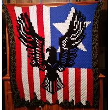 Where The Stars And Stripes And The Eagle Fly Throw Crochet Pattern By Kim L In 2020 Crochet Patterns American Flag Blanket Light Worsted Weight Yarn