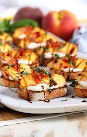 Honey Ricotta Peach Crostini With Crispy Pancetta The Suburban Soapbox Recipe Summer Appetizers Easy Summer Appetizer Recipes