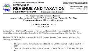 Individual income tax return, that was filed with the irs for the tax year; Electronic Version Of Economic Impact Payment For Non Filers For Kuam Com Kuam News On Air Online On Demand