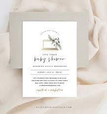 Virtual Baby Shower Invitation Template Digital Long Etsy Virtual Baby Shower Invitation Virtual Baby Shower Long Distance Baby Shower Invitations