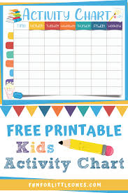 Kids Activity Chart Free Printable Printable Activities