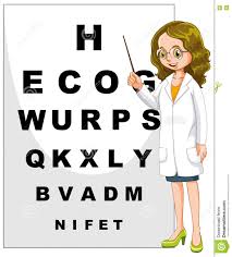 Eye Doctor Pointing At The Alphabet Chart Stock Vector
