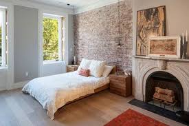 Hoboken Brownstone Renovation Transitional Bedroom New York Robert Jenny Design Brick Wall Bedroom Traditional Bedroom Design Bedroom Design