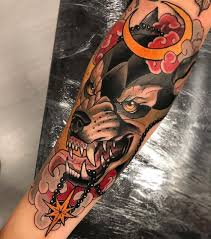 Wolf Neo Traditional Tattoo Style Dyemtattoos Neo Traditional Tattoo Traditional Tattoo Neo Traditional