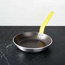 De Buyer 9 5 Nonstick Fry Pan With Yellow Handle Crate And Barrel Pan Frying Pan