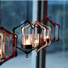 Iron Wire Hanging Moroccan 3d Geometric Tea Light Candle Holder Candlestick Candelabra Mood Light Lantern Case Ornament Candles Aliexpress