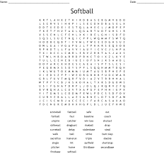 Softball Crossword Puzzle Google Search Science Words Science Word Search Word Find
