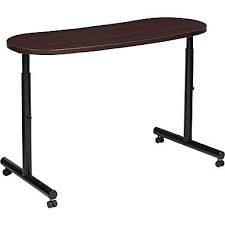 Staples Canada Global Height Adjustable Table Mahogany Item 164386 Model Xhta24kp Ideal For Meals Wor Adjustable Height Table Table Height Adjustable
