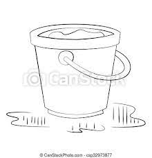 This content for download files be subject to copyright. Water Buckets Black Outline Vector Bucket On White Background Canstock
