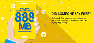 This is the one way to make free. Digi Postpaid Subscriber Download Mydigi App Get Free 888mb Internet Data 23 25 August 2016