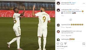 Jugador del mayor club del mundo @realmadrid. Vinicius Hails Benzema He Is The Best Number 9 In The World