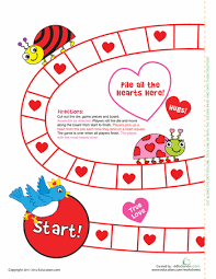 Valentine S Day Board Game Worksheet Education Com Valentines Games Valentine S Day Games Preschool Valentines