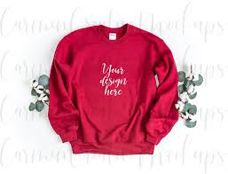 Download Gildan Cardinal Red Sweatshirt Mockup G180 Unisex Fleece Etsy Clothing Mockup Red Sweatshirts Crew Sweatshirts