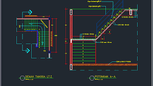 Nah ini request dari rekan2 juga, gimana cara membuat tangga baja ringan yang panjang tapi tetap kuat dan tidak mleyot. Detail Tangga Bentuk L Contoh Gambar Autocad