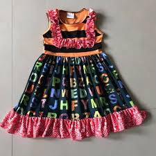 This is a simple and fashion basic style tshirt for children, great for casual wear, alphabet dresses for students. Orange Alphabet Dress 18 Months