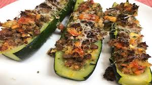 An easy low carb meal option that the whole family will enjoy! Italian Sausage Stuffed Zucchini Boats Catherine S Plates