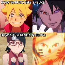 We present you our collection of desktop wallpaper theme: How Boruto Sees Sasuke Vs How Sarada Sees Naruto Meme Anime Memes