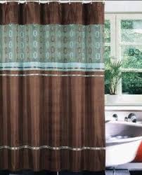 Brown Teal Fabric Bath Shower Curtain Set Liner Hooks Brown Shower Curtain Turquoise Shower Curtain Fabric Shower Curtains