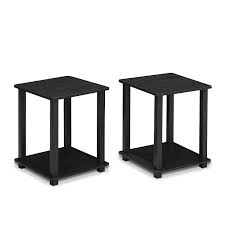 Amazon Com Furinno 12127ex Bk Simplistic End Table Espresso Black Set Of 2 Kitchen Dining Black End Tables Furinno End Table Sets