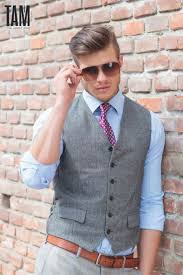 The Hottest Business Casual Outfit For Men Featuring A Gray Suit Vest Light Blue Dress Sh Stylish Business Outfits Light Blue Dress Shirt Mens Fashion Casual