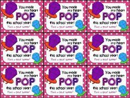 End Of Year Gift Tag Ring Pop You Made My Heart Pop Tpt