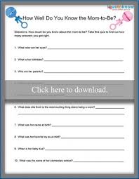 Here's when you should have it. Baby Shower Game How Well Do You Know The Mom Lovetoknow