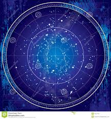 Celestial Map Of The Night Sky Blueprint Stock Vector