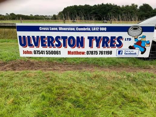 Ulverston - Massive thanks to Ulverston Tyres for also purchasing a advertising board helping support his local club. 👏🏼 The advertising board has now been put up down the pitch, as seen
