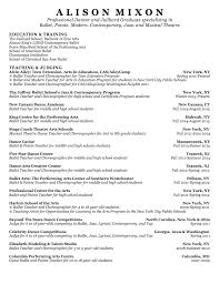 Dance Teacher School Resume Sample Examples Resume Cv