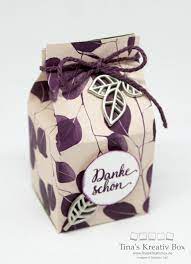 mini milchkarton poesie der natur mit produkten von stampin up milchkarton basteln geschenkbox basteln anleitung milchkartons