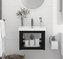 vidaXL Wall-mounted Bathroom Washbasin Frame Wash Stand ...