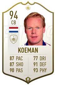 Ronald koeman needs to be manager in fut! Koeman S Stats Converted From Classic Xi Fixed Fifa