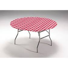 Red Gingham Stayput Plastic Tablecover Round Table Covers Table Cloth Table Covers