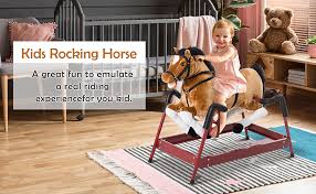 Check spelling or type a new query. Amazon Com Qaba Kids Plush Toy Spring Horse Bouncing Rocker With Realistic Sounds Toys Games
