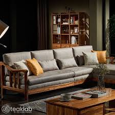 The l shape sofa design is one of the modern designs which are in demand from a certain period of time. Buy Teaklab Classic Series L Shaped Wooden Sofa Online Teaklab