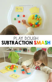 Play Dough Subtraction Smash Mama Papa Bubba Subtraction Activities Math For Kids Homeschool Math