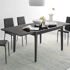 Abaco Extendable Dining Table With Solid Beech Frame And Tempered Glass Top With Sliding Ext Extendable Glass Dining Table Dining Table In Kitchen Dining Table