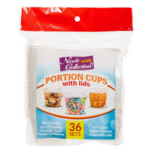 Amazon.com: Nicole Home Collection Premium Plastic Portion Cups with Lid (4  Oz.) 36 Pieces - Stackable, Leak-Proof & Crystal Clear - Perfect for Meal  Prep, Snacks & Dips : Health & Household